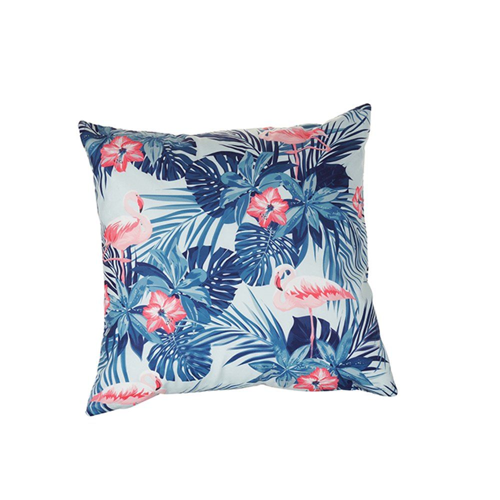 

Bird and Flower Pink Pillowcase, Glacial blue ice