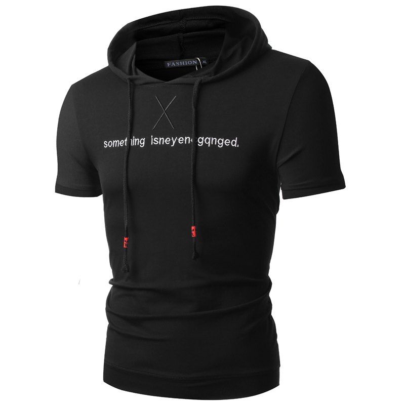

Summer Fashion Letters for Men's Hat Short Sleeve T-shirts, Black