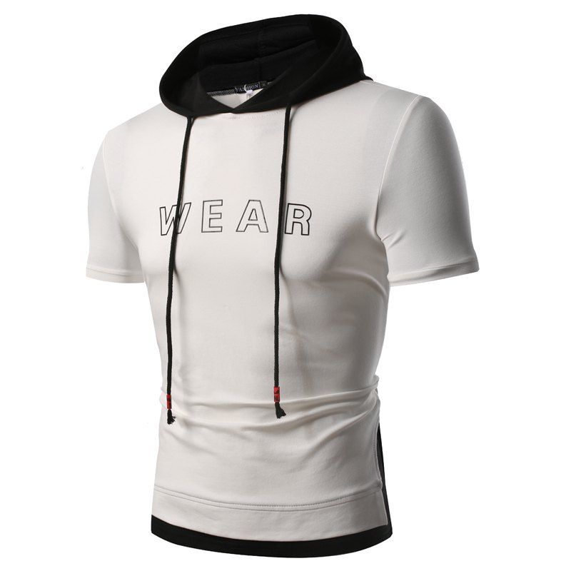 

Summer Fashion Color Letter Printed Hat and Men's Short Sleeve T-shirt, White