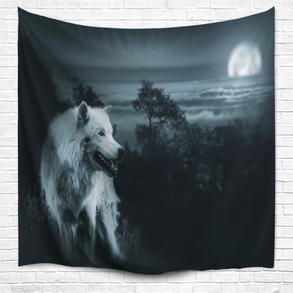 

Wilderness Wolf 3D Printing Home Wall Hanging Tapestry for Decoration, Multi-a