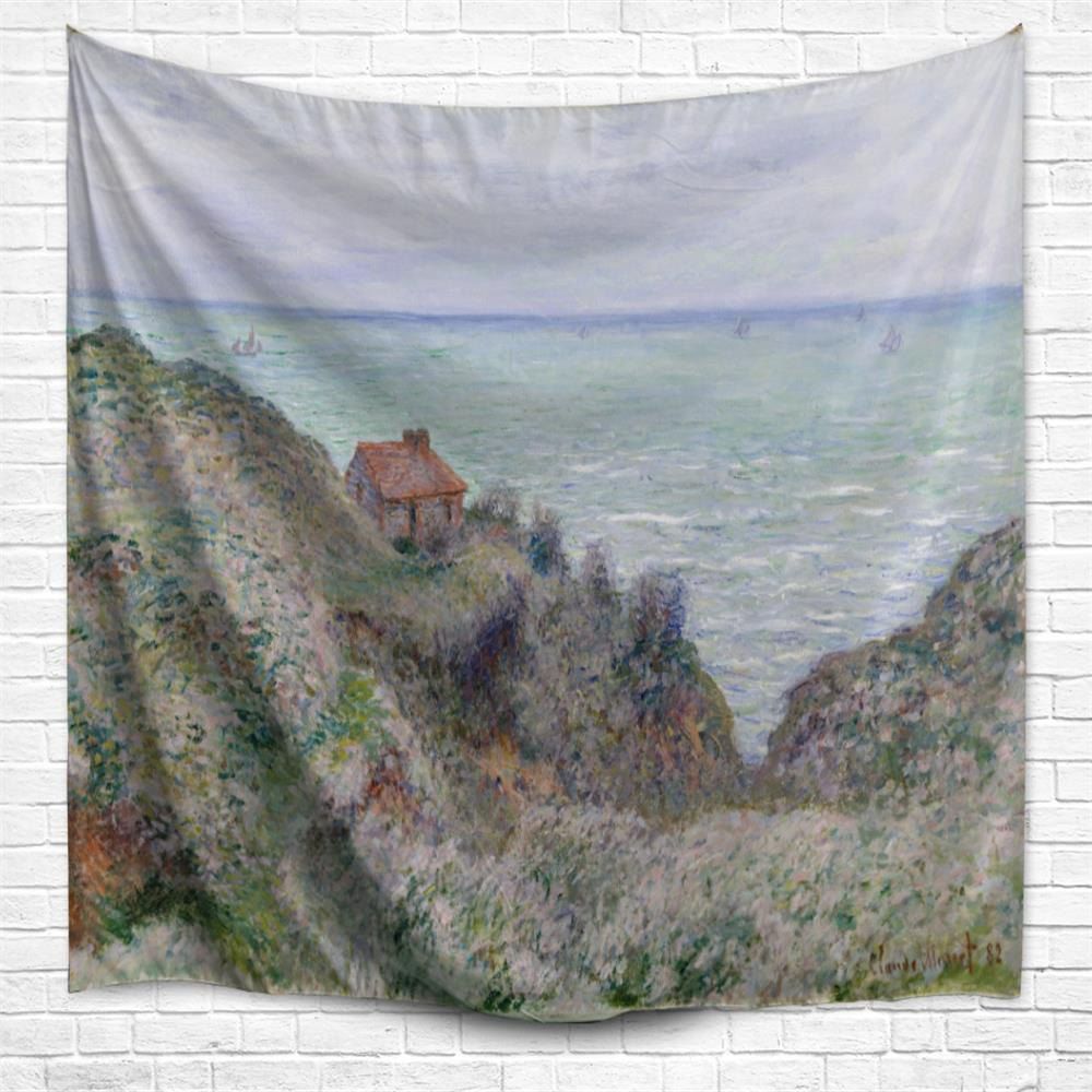 

Seaside Cottage 3D Printing Home Wall Hanging Tapestry for Decoration, Multi-a