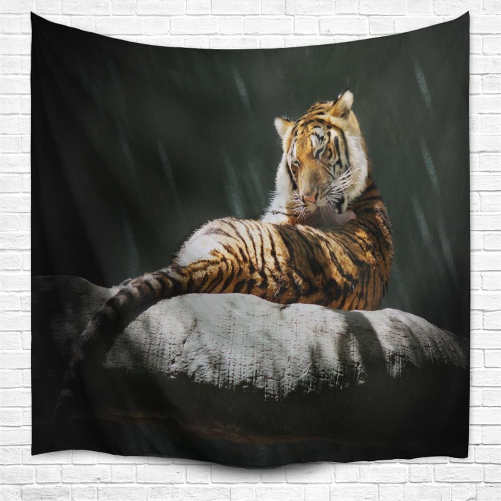 

Lying Tiger 3D Printing Home Wall Hanging Tapestry for Decoration, Multi-a