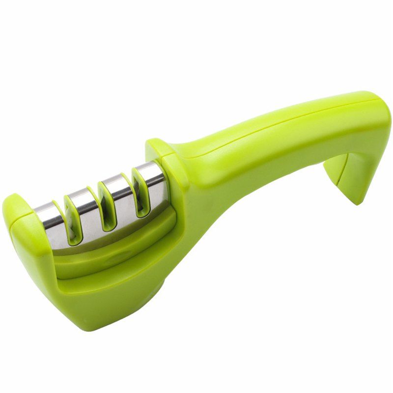 

Professional Kitchen Knife Sharpener 3 Stage Diamond Sharpening Tool, Salad green