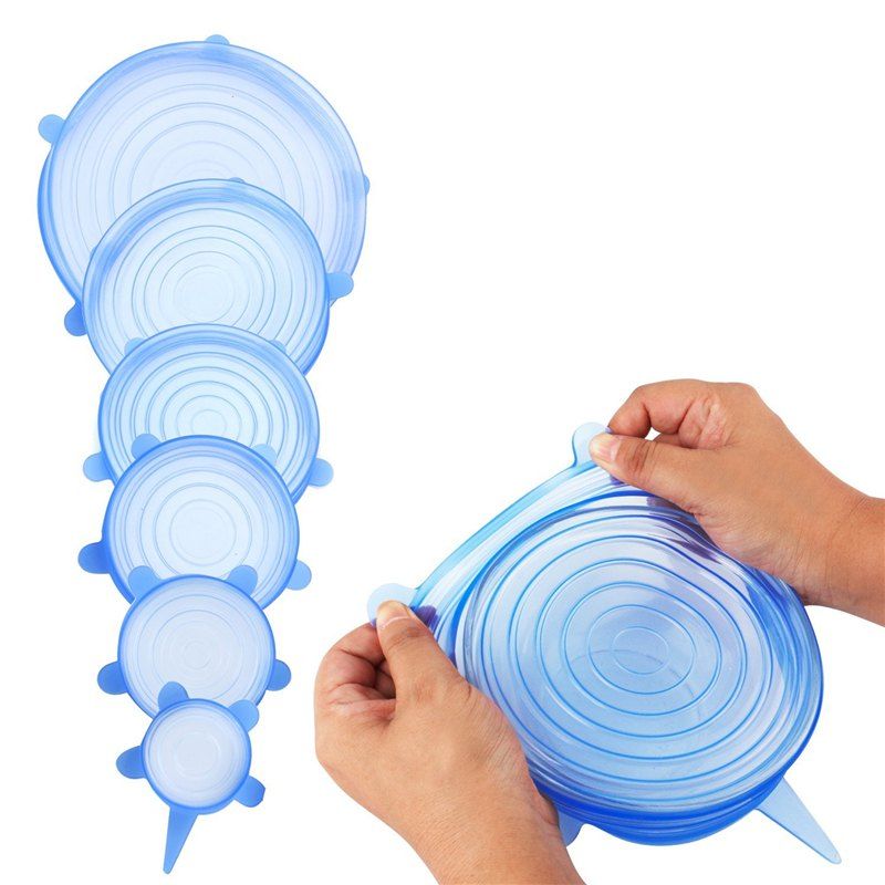 

Reusable Silicone Stretch Storage Lids 6PCS, Sky blue