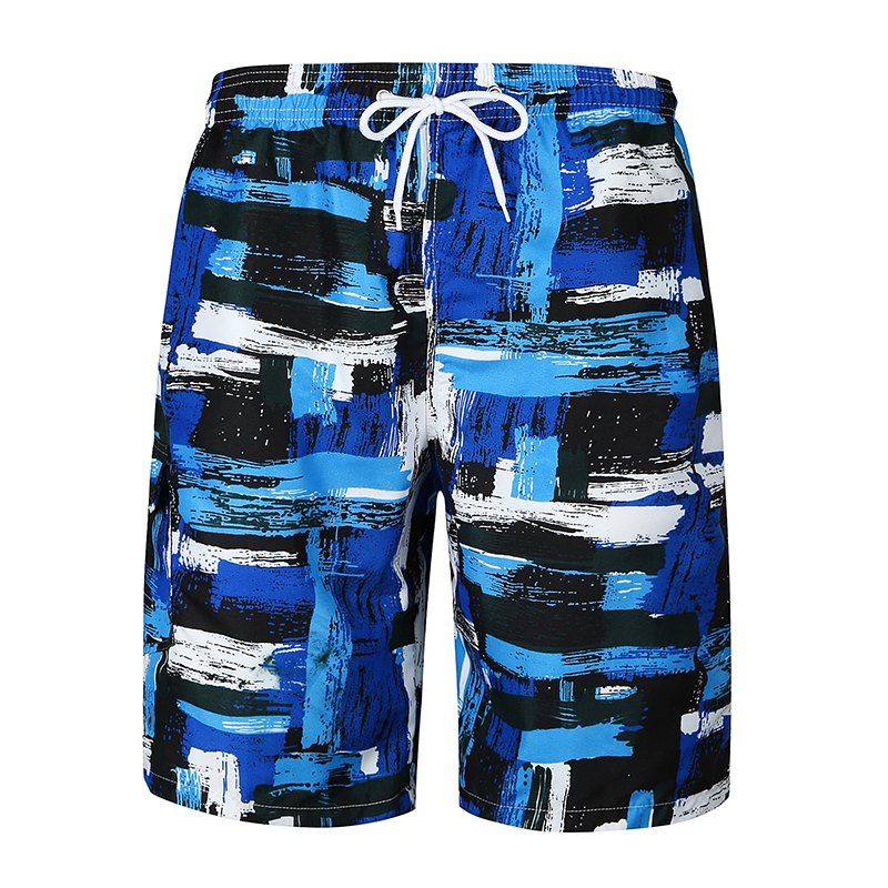 

New Flower Pants Trend Beach Casual Loose Shorts, Blue