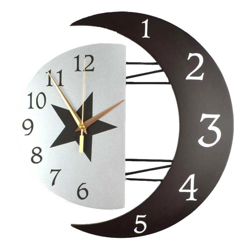 

Fashion Creative Moon Frame Mute Quartz Clock, Multi-b