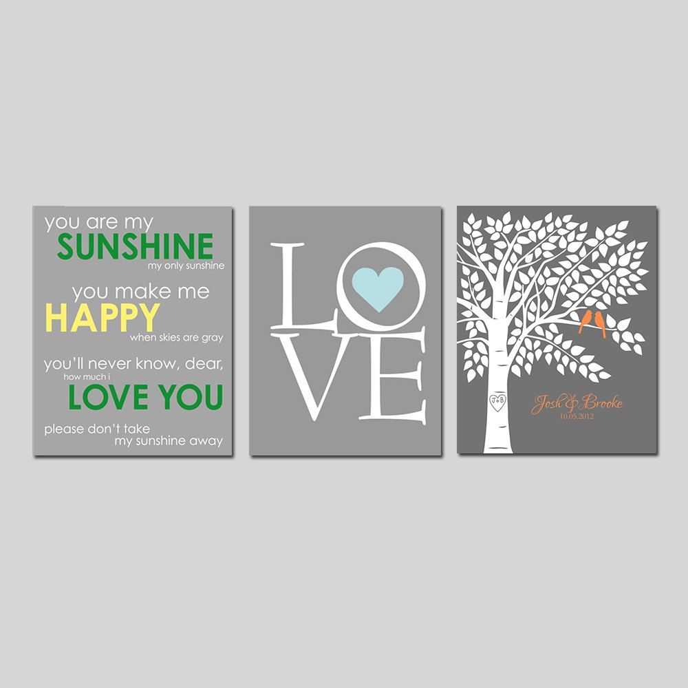 

Modern Living Room Simple Still Life English Letter Adornment Print 3Pcs, Multi