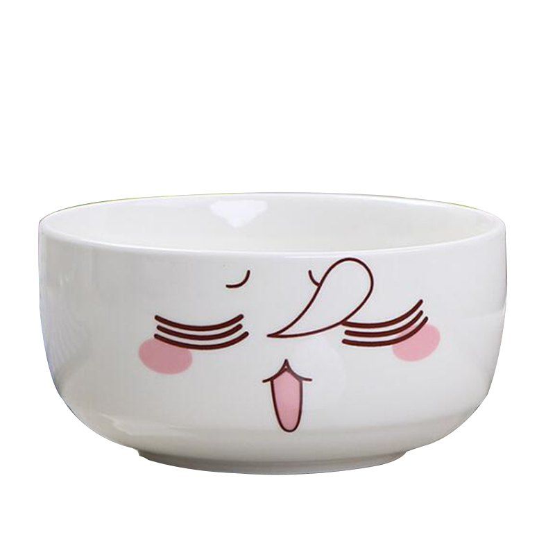 

Cartoon Expression Ceramic Bowl, Milk white