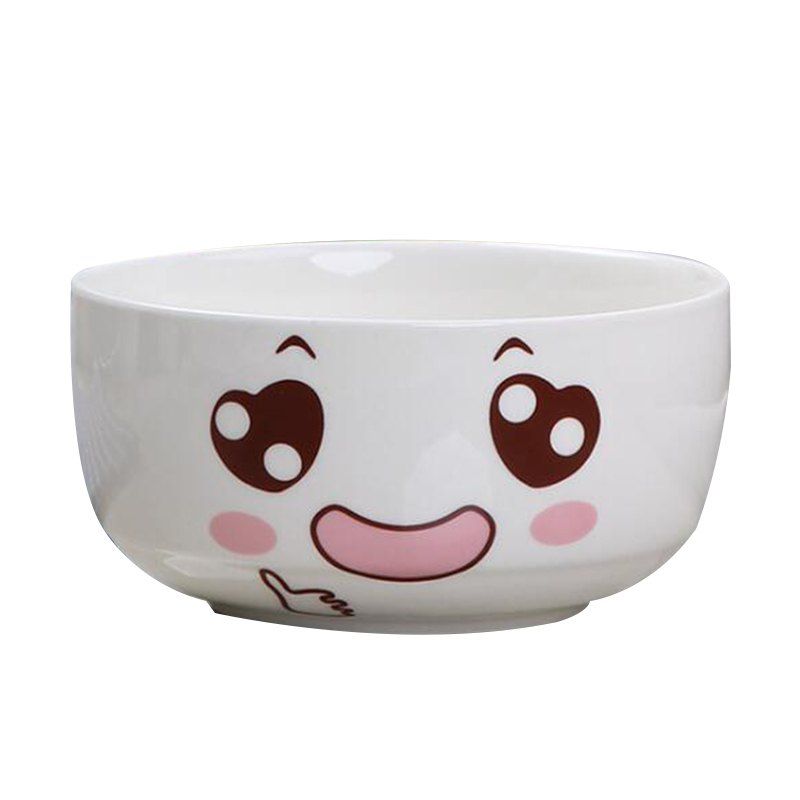 

Cartoon Expression Ceramic Bowl, White