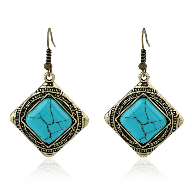 

Simple Fashion Turquoise Earrings Geometric Pattern Hot Jewelry, Sky blue