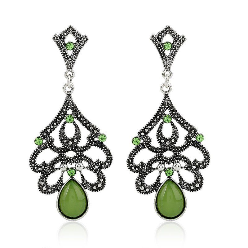

Hot Jewelry Wholesale Europe and The United States Diamond Pierced Earring, Green peas
