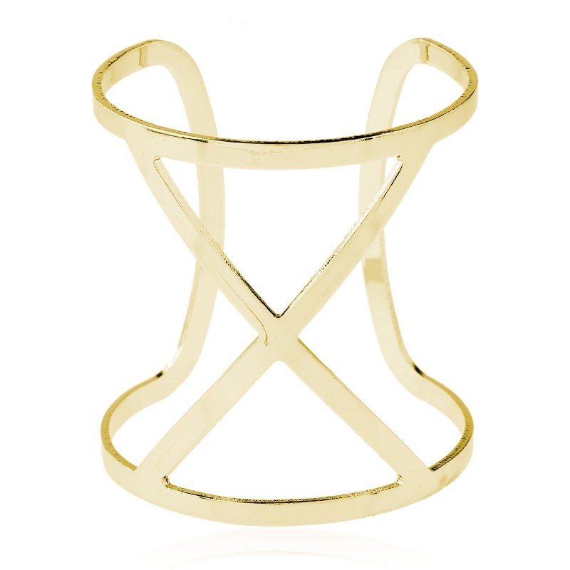 

Fashion Opening Temperament Metal X-Shaped Jewelry Bracelet, Gold