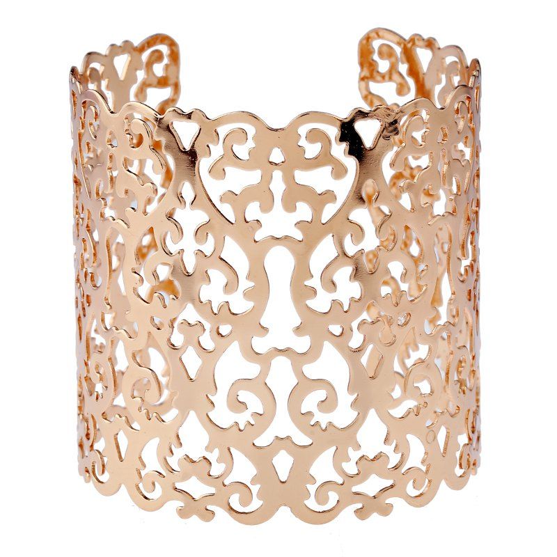 

Geometric Pattern Hollow Bracelet, Gold