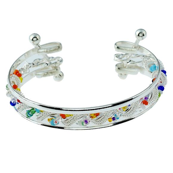 Bracelet en perles de style bohème sauvage en métal - Argent 