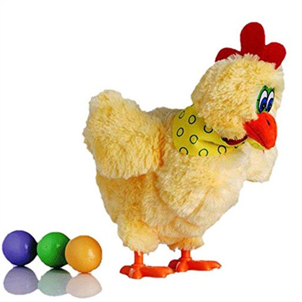 

Toy Doll Laying Egg Electric Plush Crazy Chicken with Lights Sound Music, Yellow