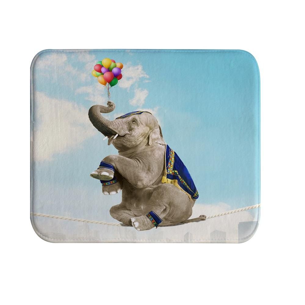 

Balloon Elephants Super Soft Non-Slip Bath Door Mat Machine Washable, Multi-a