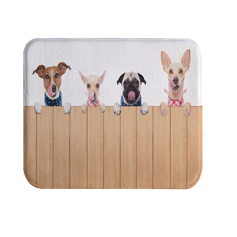 

Pet Dog Super Soft Non-Slip Bath Door Mat Machine Washable Quickly Drying, Multi-a
