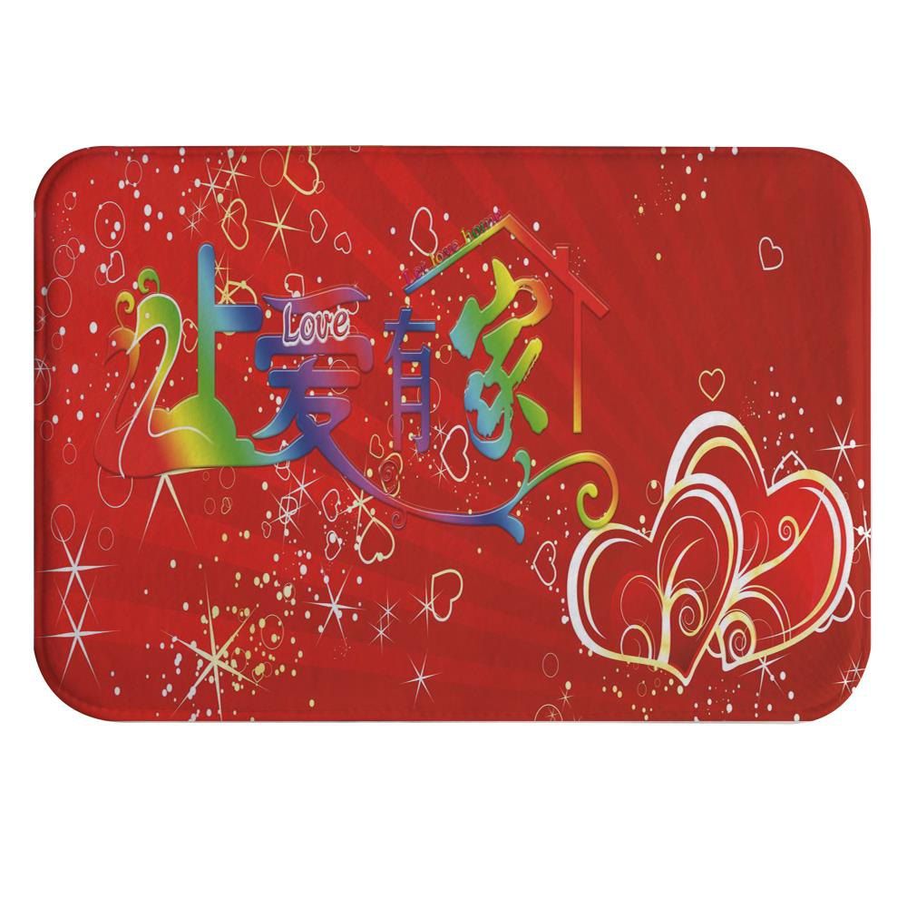 

Let Love Have a Home Super Soft Non-Slip Bath Door Mat Machine Washable, Multi-a