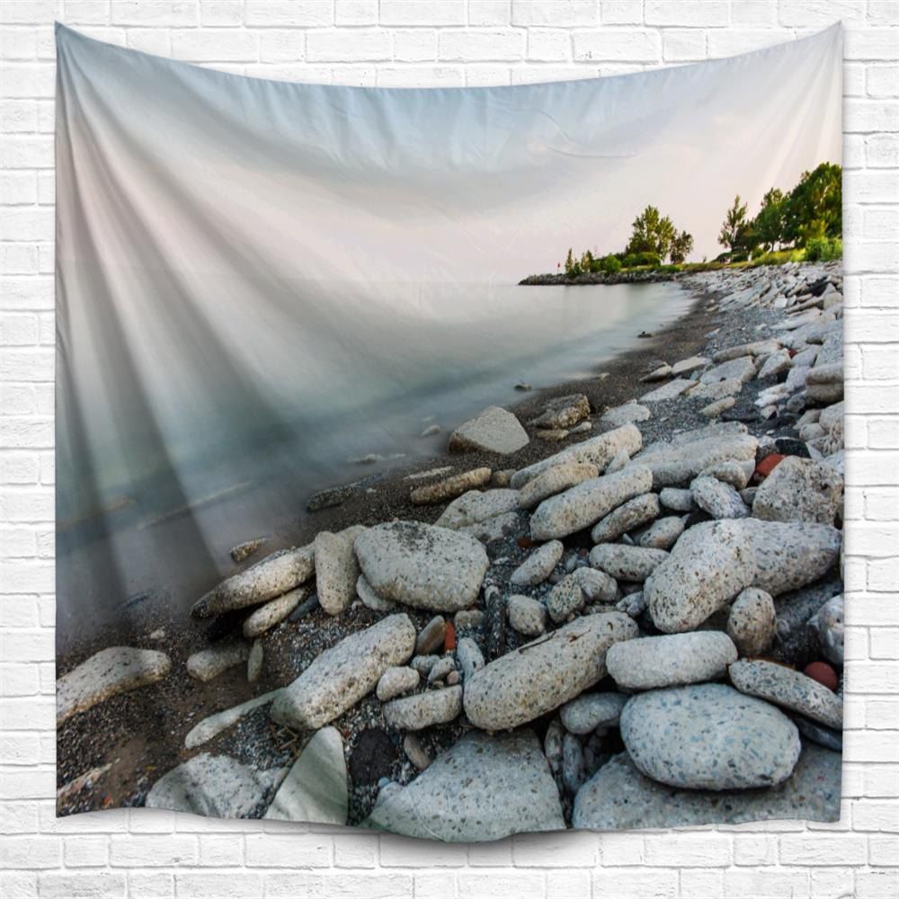 

Lakeside Stone 3D Printing Home Wall Hanging Tapestry for Decoration, Multi-a