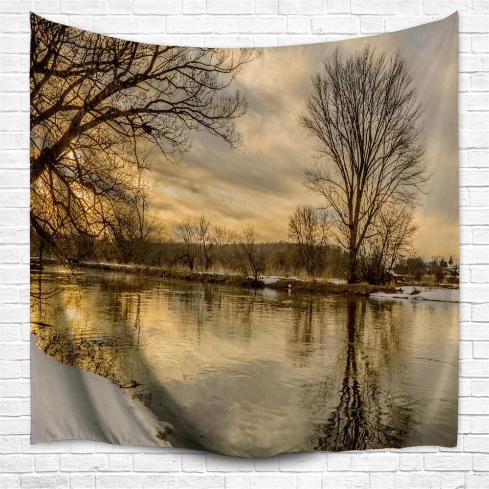 

Sunset Dead Tree 3D Printing Home Wall Hanging Tapestry for Decoration, Multi-a