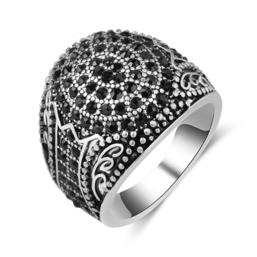 

Artificial Diamond Hip Hop Ring, Black