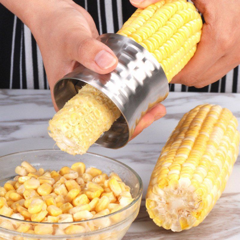 

High-quality Stainless Steel Household Cornhusking Corn Peeling Tool, Silver