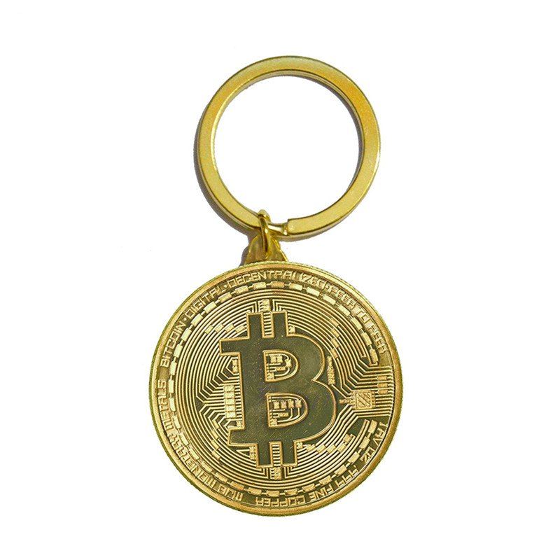 

Bitcoin Key Chain Plated Cryptocurrency Gift, Gold