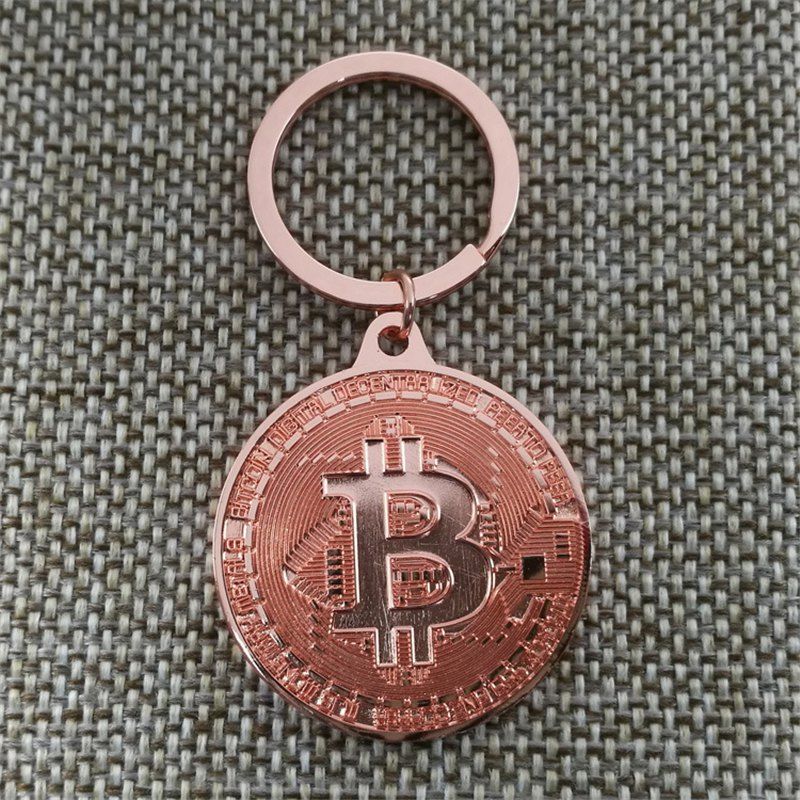 

Bitcoin Key Chain Plated Cryptocurrency Gift, Rose gold