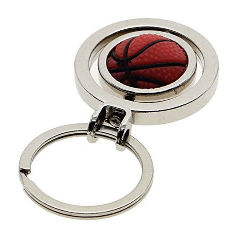 

Stylish Silver 3D Basketball Keyring Keychain Charm Metal Key Ring, Cranberry