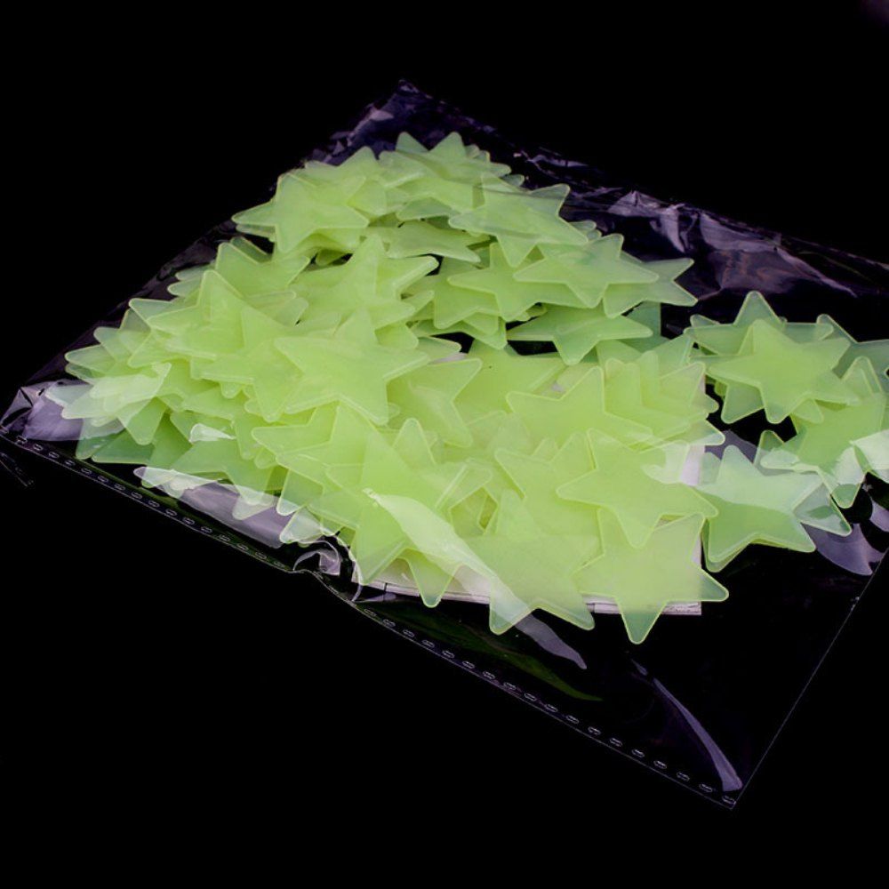 

3.0CM Luminescent Star Noctilucent Patch Plastic 100PCS, Corn yellow
