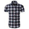 Summer Men's Large Size Plaid Printed Short-Sleeved Shirt - multicolor B XL