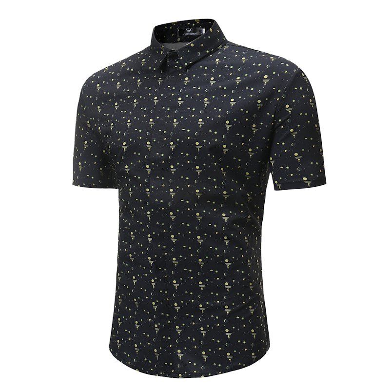 

Men's Casual Short Sleeve Flower Shirt, Multi-z