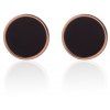 Boucles d'Oreilles Titane Druzy Noir en Or 18K - Noir 
