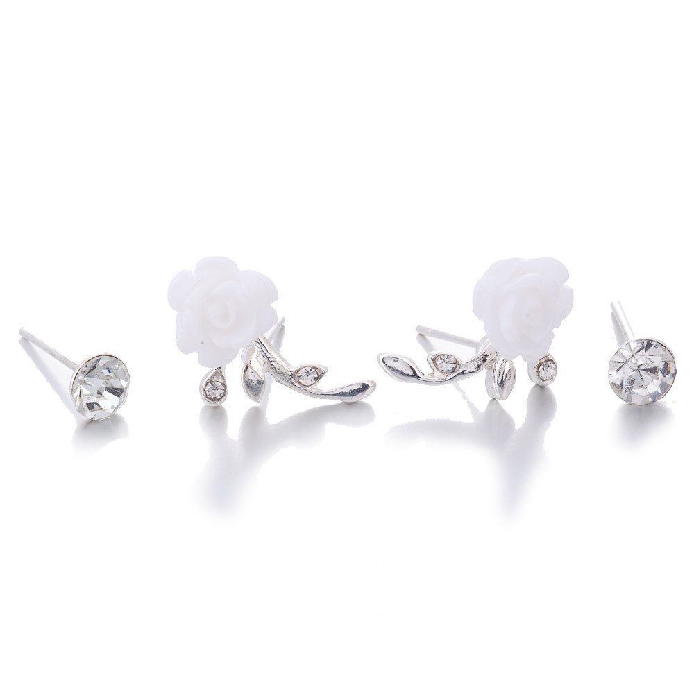 

Chic Exquisite 925 Silver White Flowers Earrings