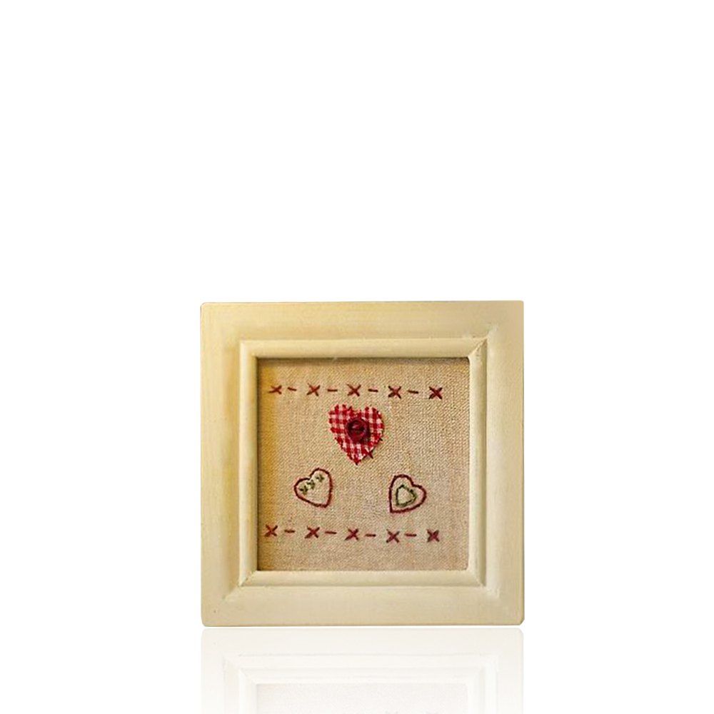 

WX-D23-CE-9 Dual Purpose Desktop Hand Embroidery Photo Frame Ornament, Vanilla