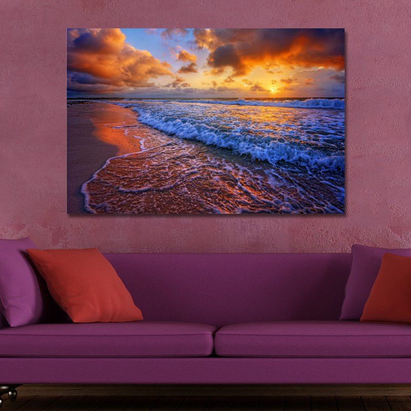 

11-18 (15) Photography Sunrise Scenery on The Beach Print Art, Multi