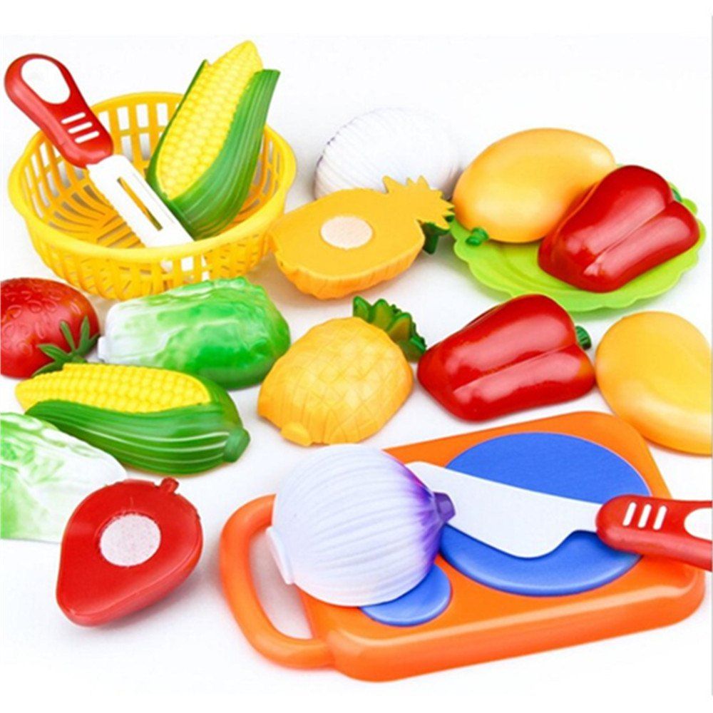 

Kitchen Pretend Play Toys Cutting Vegetables Food, Multi