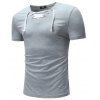 2018 T-shirt à manches courtes à manches courtes pour hommes - Gris Clair L