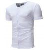 Nouveau t-shirt à manches courtes occasionnel de la mode des hommes d'été de conception de cardigan - Blanc L