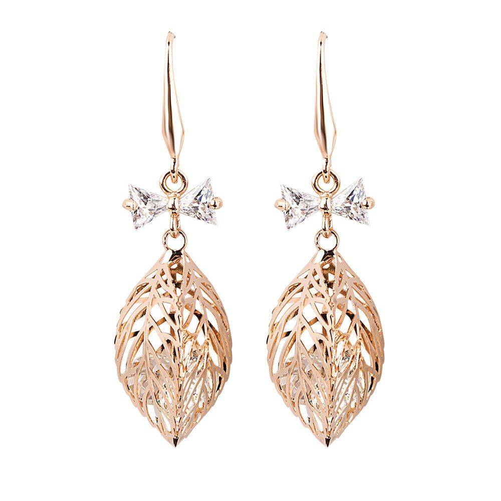 

New Design Vintage Fashion Leaf Earring for Women Party Wedding Elegant Earrings, Gold
