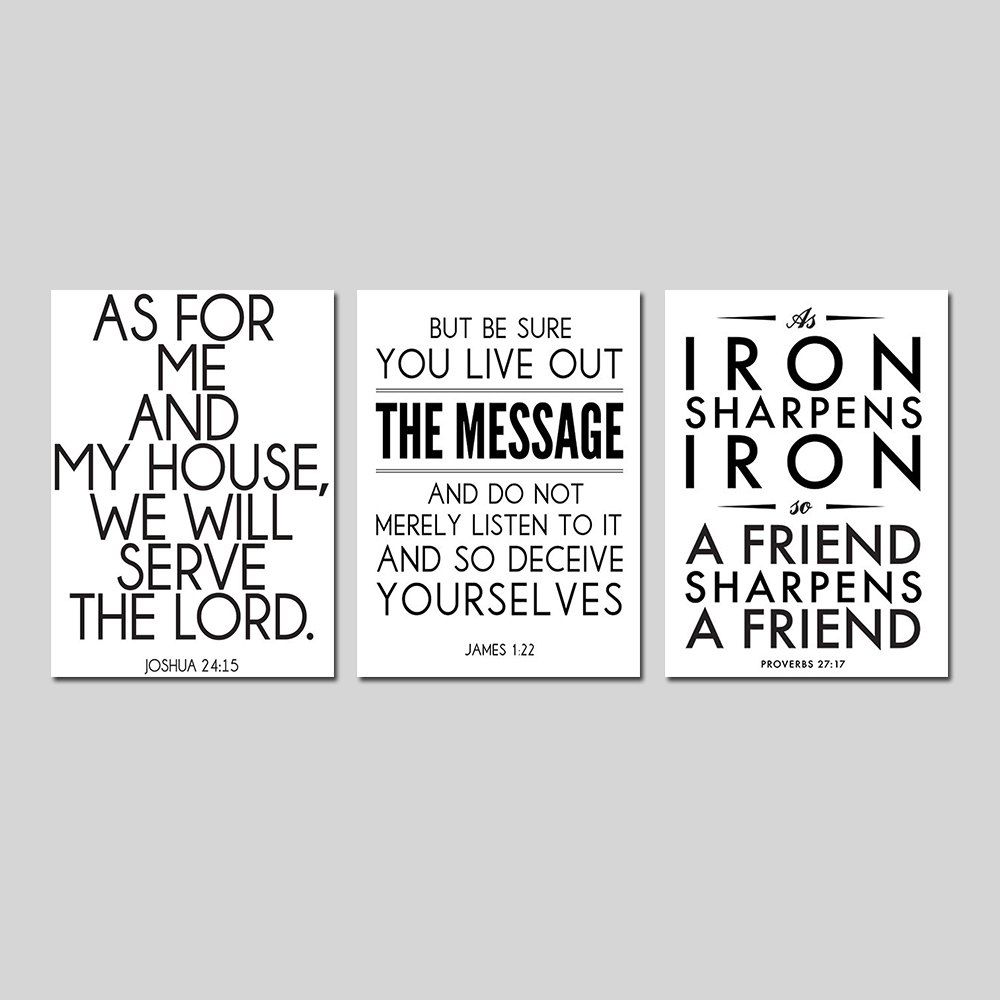 

Modern Living Room Contracted Black and White English Letter Adornment 3PCS, Multi