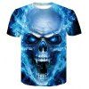 Hommes 3D Shantou Devil impression T-shirt à manches courtes - Bleu M