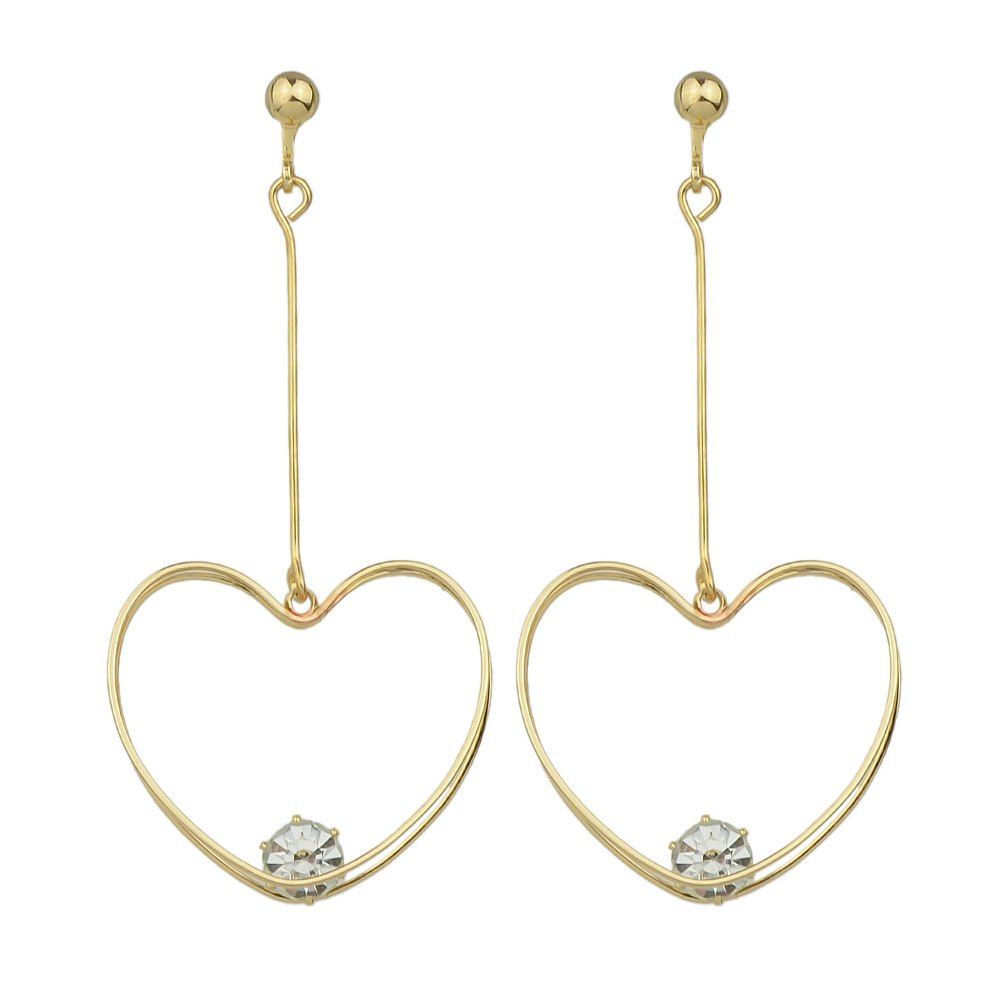

Gold Silver Double Heart Earrings