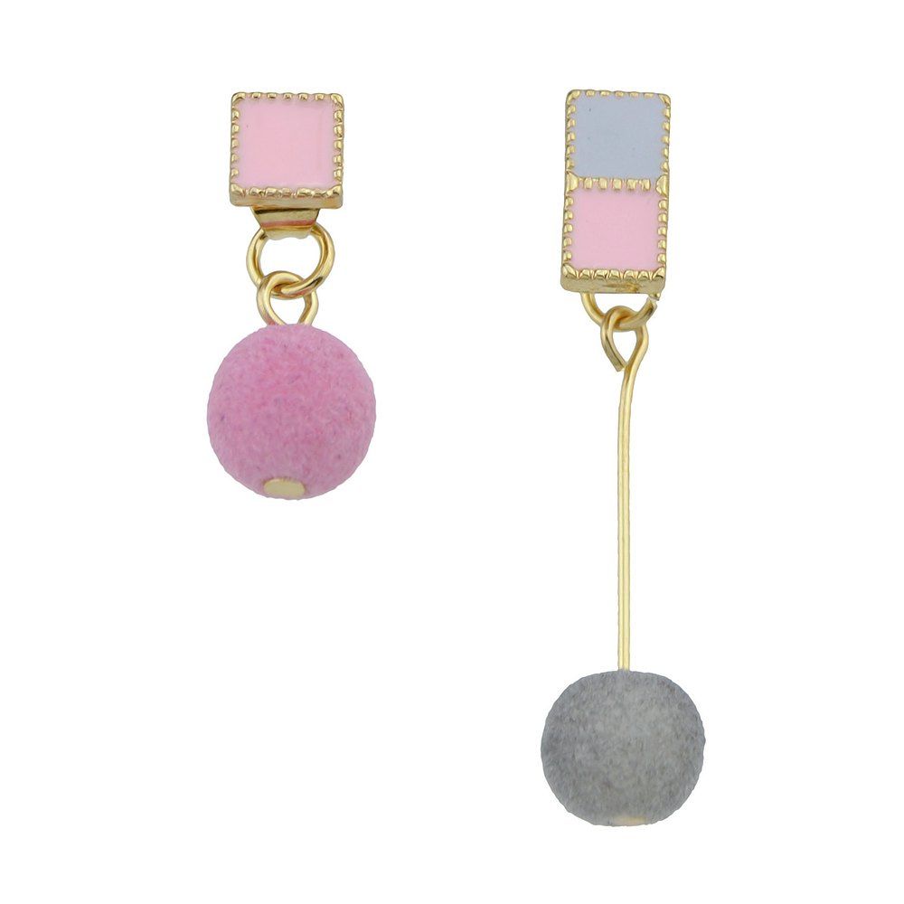 

Gold-color Red Green Pink Drop Earrings