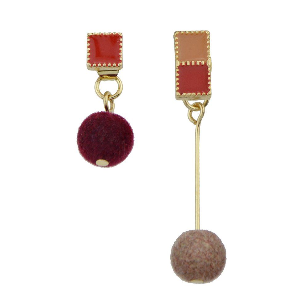 

Gold-color Red Green Pink Drop Earrings