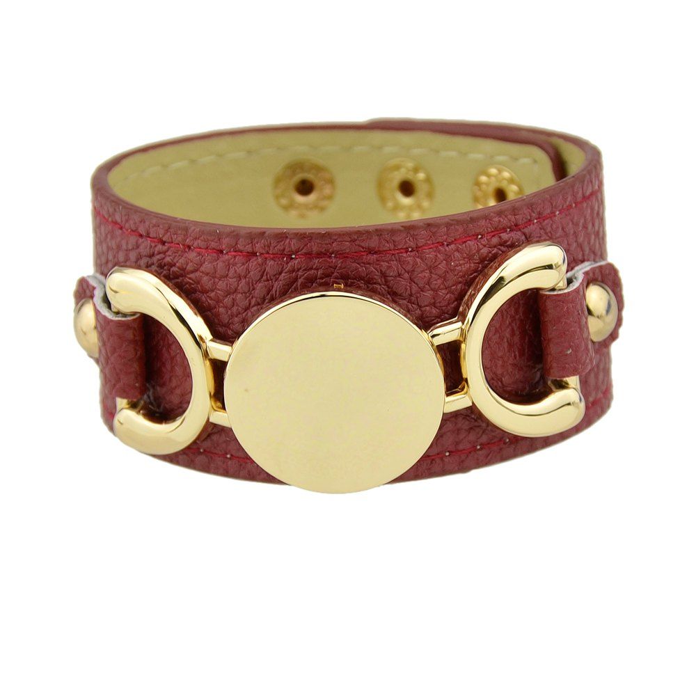 

Colorful Pu Leather Wrap Bracelets, Burgundy