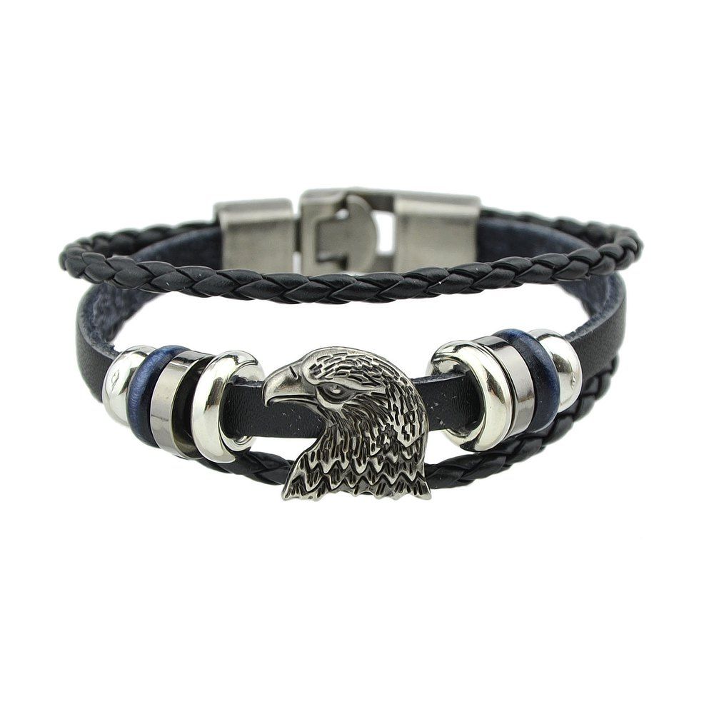 

Eagle Head Shape Punk Rock Charms Bracelets, Black