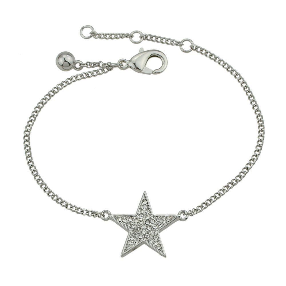 

Gold Silver Color Chain Star Rhinestone Charm Bracelets