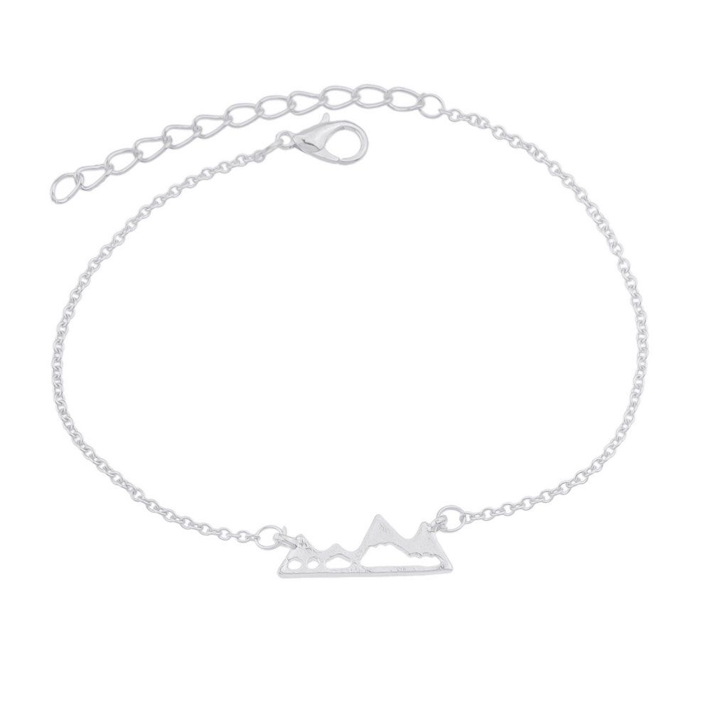 

Gold-color Silver Color Chain with Mountain Shape Charm Bracelets