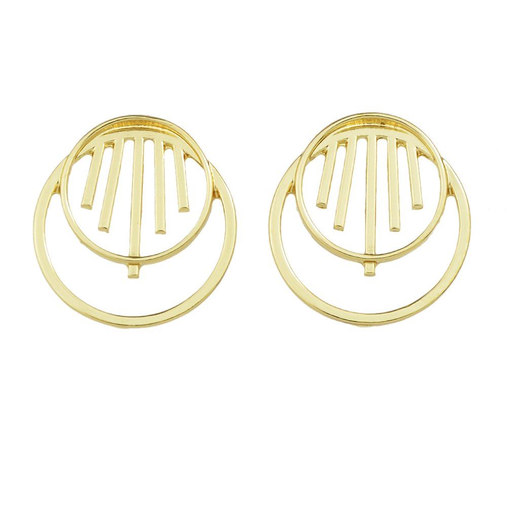 

Simple Geometric Metal Earrings, Gold